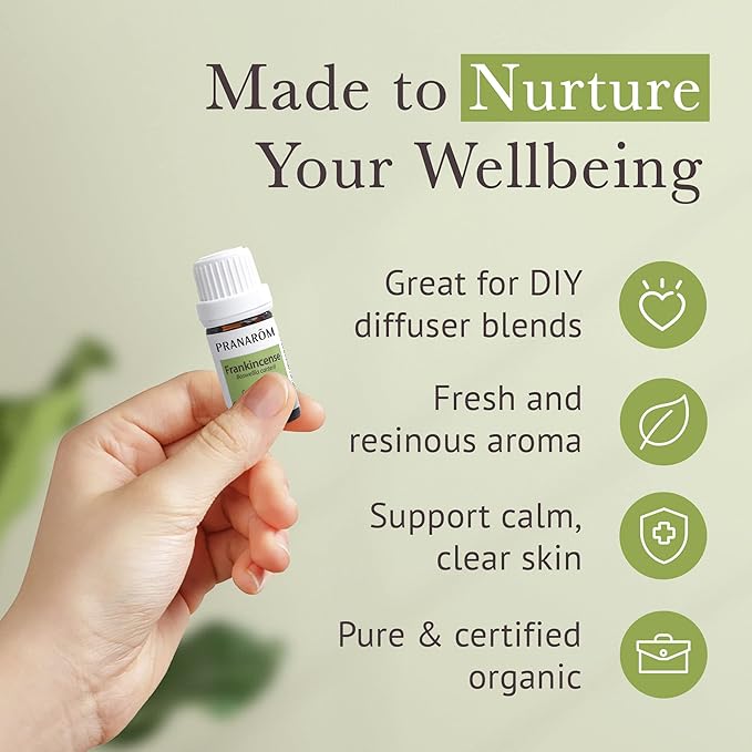 Pranarom USDA Certified Organic Frankincense Essential Oil (5ml), 100% Pure Undiluted Therapeutic Grade from Somalia for Aromatherapy, Diffuser, Skincare, Relaxation, Meditation-FemmiqueWomen