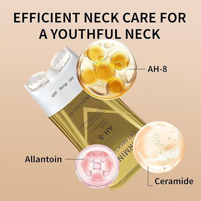 AH-8 Firming Neck Cream with Roller, Tightening & Lifting Cream for Sagging Skin, Contains Hexapeptide, Moisturizing for Face & Body Skin Tightening Cream-FemmiqueWomen