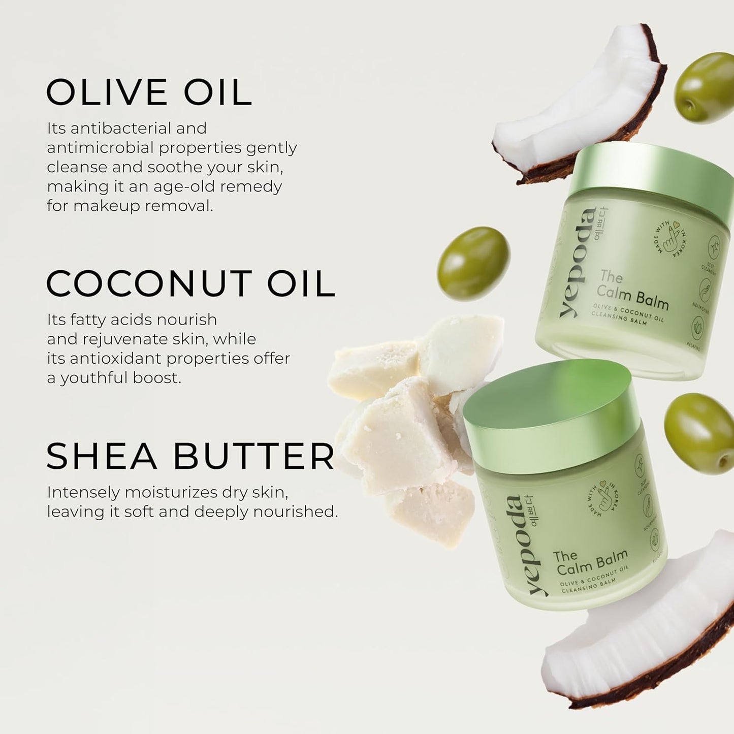 The Calm Balm, Gentle Makeup Remover & Deep Cleansing Balm, Removes Waterproof Makeup & Impurities, Vegan Korean Face Cleanser for All Skin Types, 2.82 OZ (80g)-FemmiqueWomen