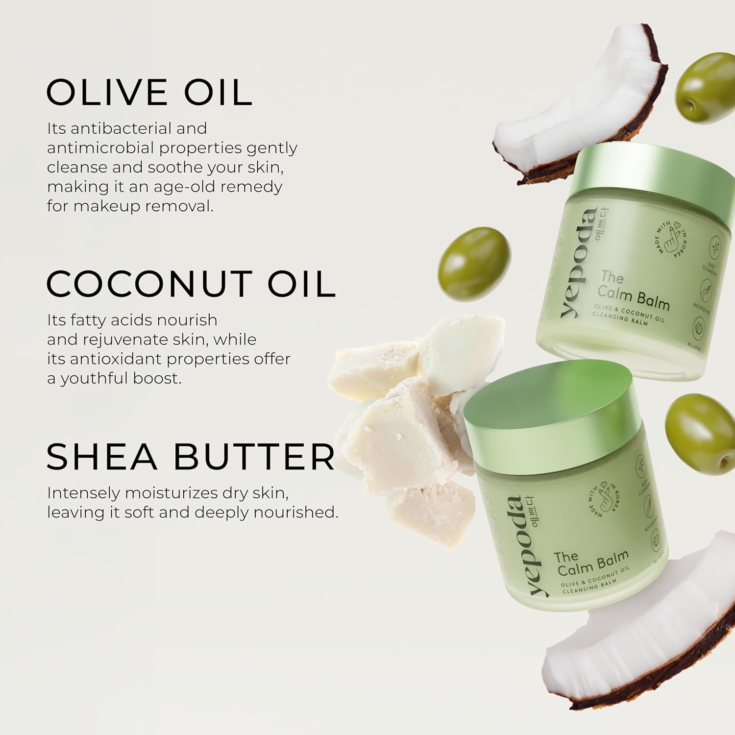 The Calm Balm, Gentle Makeup Remover & Deep Cleansing Balm, Removes Waterproof Makeup & Impurities, Vegan Korean Face Cleanser for All Skin Types, 2.82 OZ (80g)-FemmiqueWomen