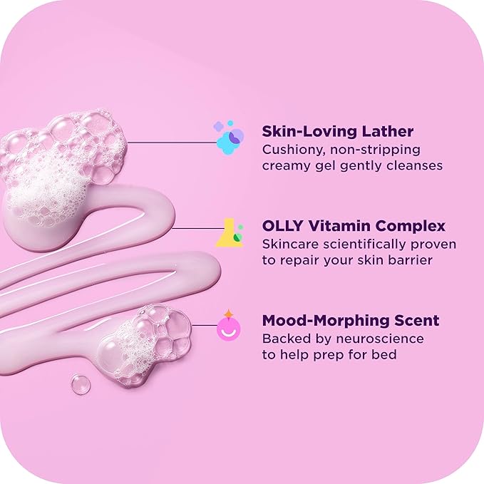 OLLY Renew Body Wash with Vitamin D, Retinol & Botanicals – Nourishing Cleanser for Skin Barrier Repair, Deep Hydration, Jasmine Bergamot Scent, 17oz-FemmiqueWomen