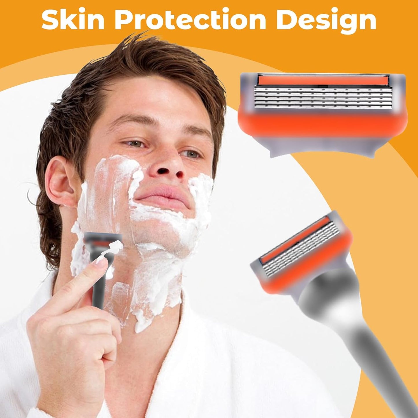 24Pcs Premium Razor Blades for Men - 5-Layer Stainless Steel Refills Compatible with Fusion 5 Style Razors, Smooth Shaving Replacement Cartridges Value Pack-FemmiqueWomen