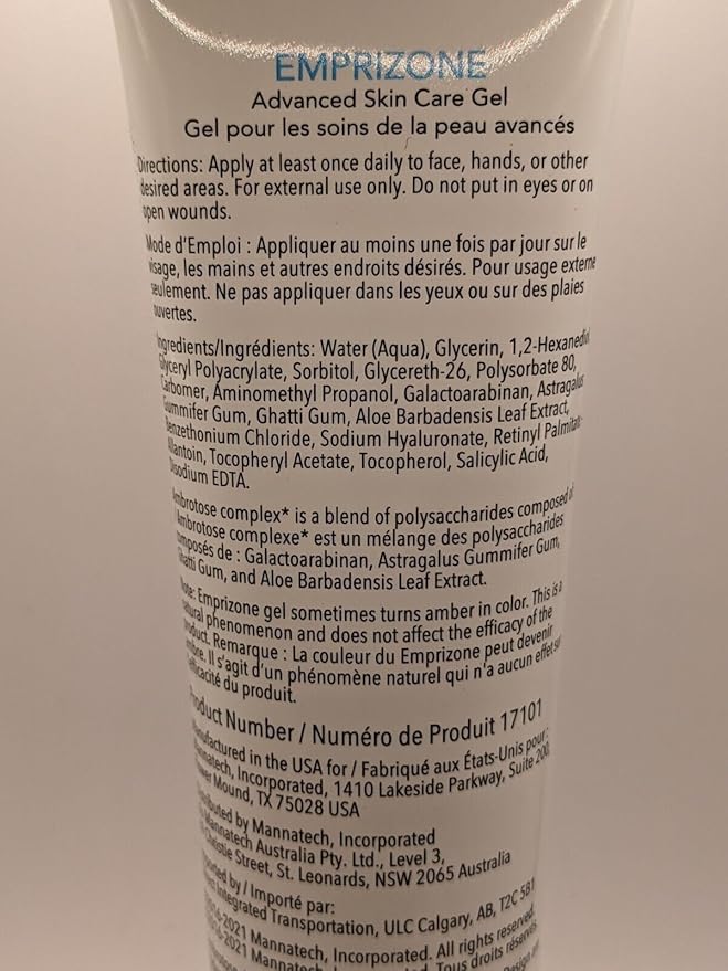 Mannatech Emprizone 5oz, Contains Aloe Vera Gel for Skin, Soothe Minor Skin Irritations, Hydrating Gel Balanced pH-levels, Paraben & Fragrance-free, Allergy tested, Dermatologist tested w/Ambrotose-FemmiqueWomen