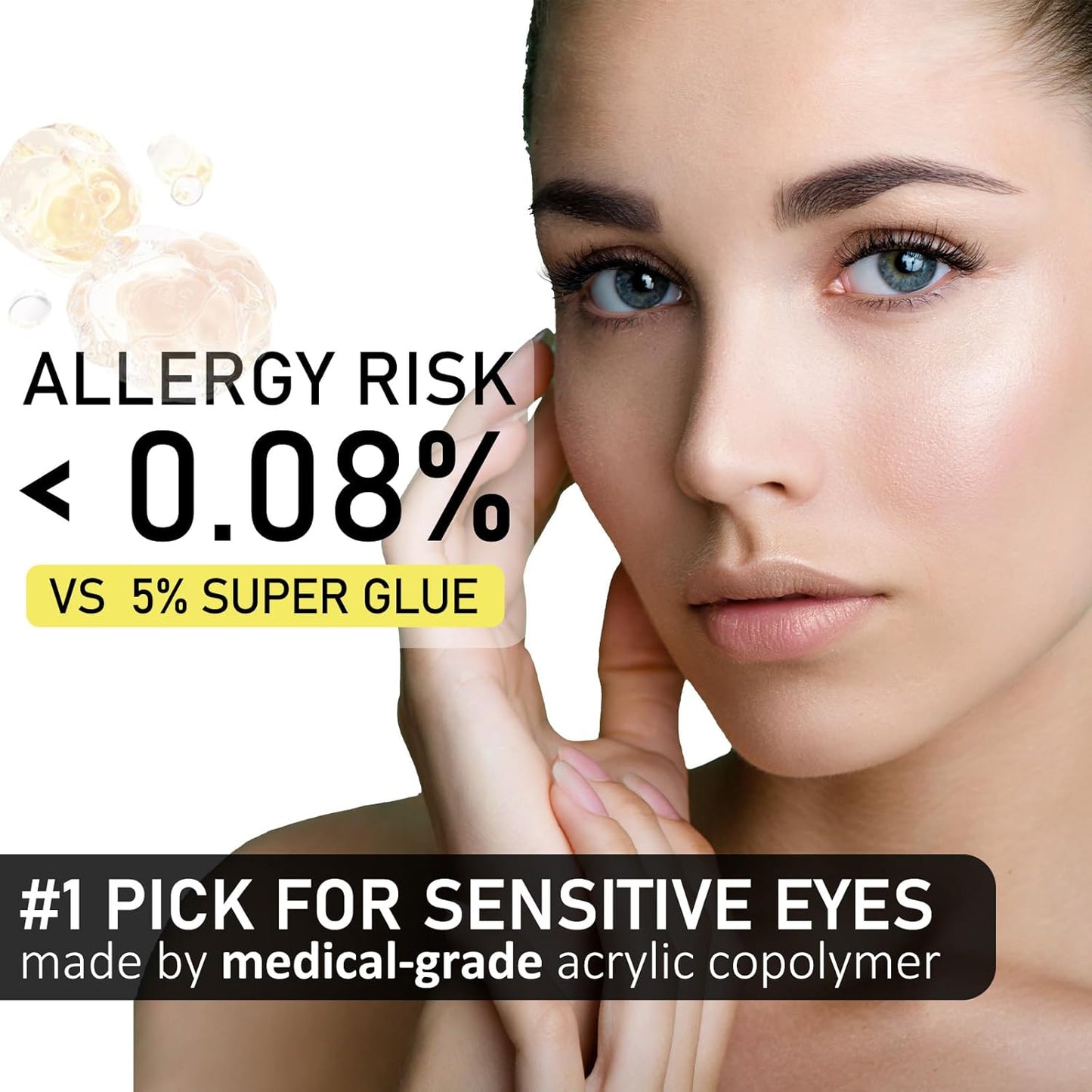 Lash Glue Kit (2 Clear Glue 1 Remover) 150Hours Waterproof Bond & Seal Adhesive for Cluster Strip & Individual Lashes, Hypoallergenic Gentle Formula for Sensitive Eyes, Easy to Remove-FemmiqueWomen