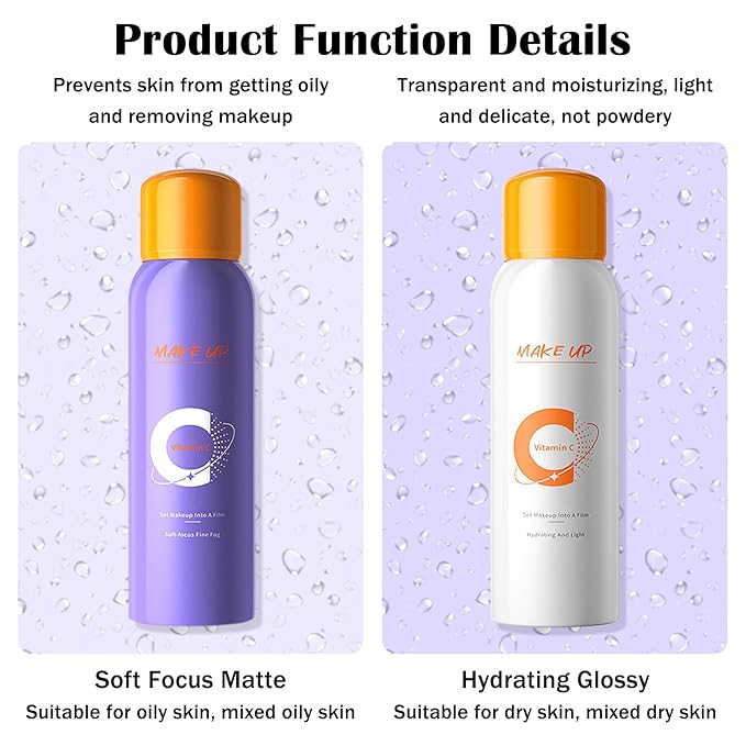 2PCS Makeup Setting Spray for Face,Waterproof Setting Spray for Makeup,Long Lasting Oil Control Finishing Holding Face Mist,Refreshing Hydrating Glossy and Matte Fixing Facial Mist Make Up Set A1-FemmiqueWomen