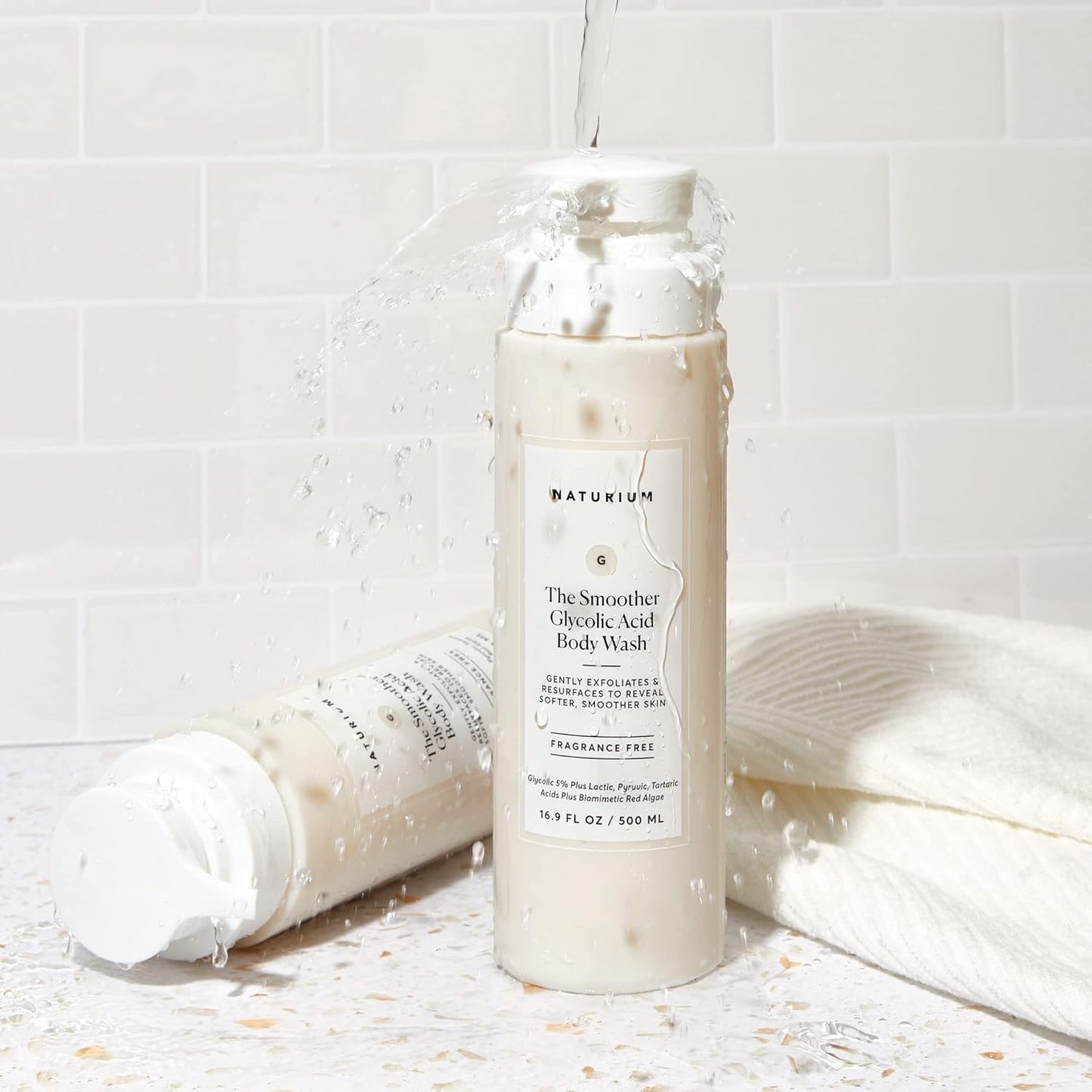 Naturium The Smoother Glycolic Acid Exfoliating Body Wash, Soft & Smoothing Cleanser, 16.9 oz-FemmiqueWomen