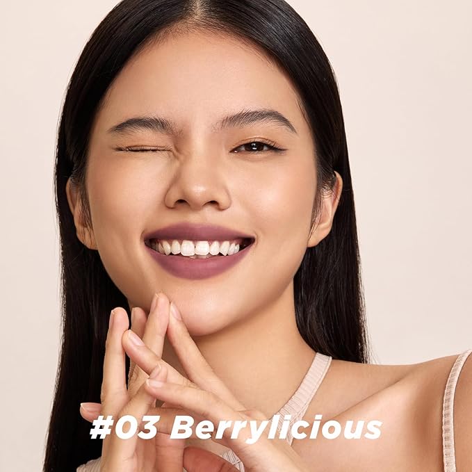 ITY Velvet Matte Finish Lip Stain-Mousse Textured Lip Clay, Nude Shade, Conceals Lip Lines, Rich Pigment Lip Tint Lipsticks, 0.14 oz (4g) in Berrylicious-FemmiqueWomen