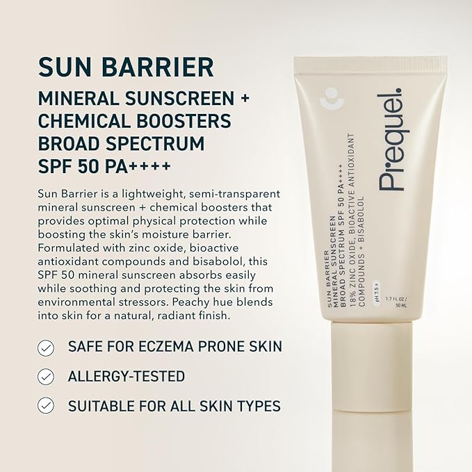 Skin Sun Barrier Mineral Sunscreen SPF 50. PA++++ Broad Spectrum Zinc Oxide Sunblock with Semi-Transparent Lightweight Texture. Moisturizing UV Defense for Face. Travel Size, 1.7oz-FemmiqueWomen