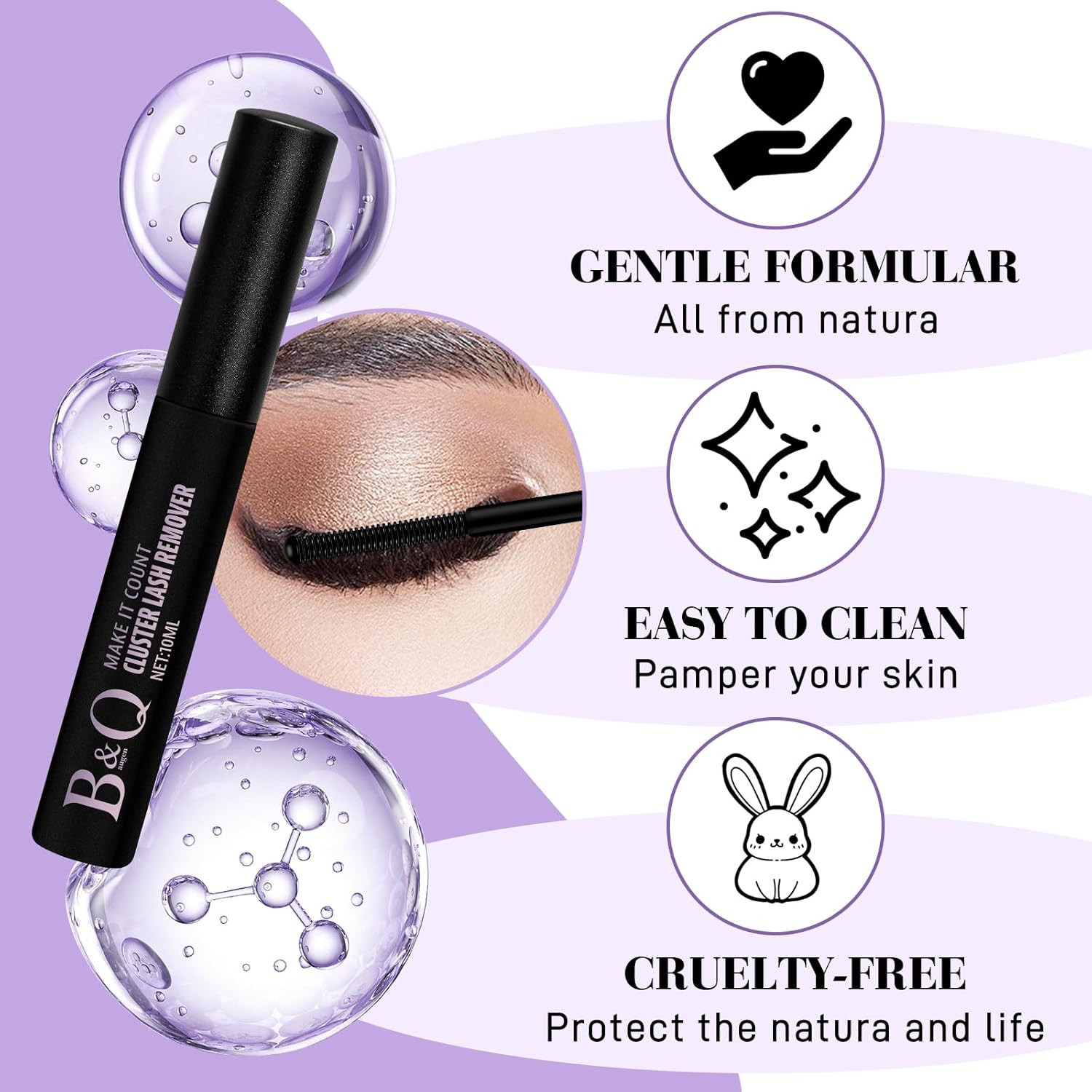 B&Qaugen B&Q Lash Remover for Lash Clusters 10 ML Lash Cluster Remover Cluster Lash Remover Cluster Lash Bond Remover Lash Adhesive Remover Lash Glue Remover Lash Bond and Seal Remover（Remover-10ML）-FemmiqueWomen
