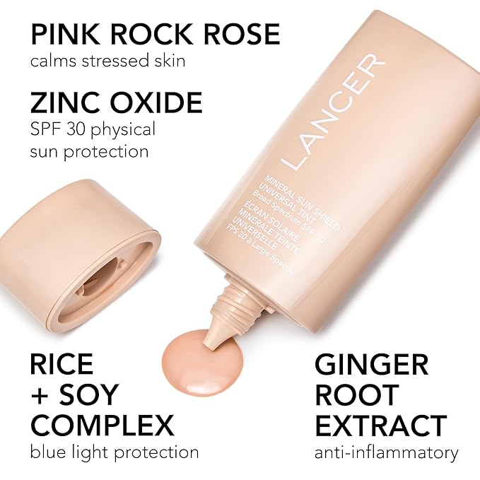 Lancer Skincare Sheer Fluid Sun Shield, Broad-Spectrum SPF 30 Sunscreen, 2 Fl Oz-FemmiqueWomen