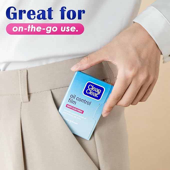 Oil Blotting Sheets From China Replacment for Clean&Clear Oil Absorbing Sheets,2 Pack(total 120sheets) Oil Control Film for Face,High-performance Handy Face Blotting Paper for Oily Skin-FemmiqueWomen