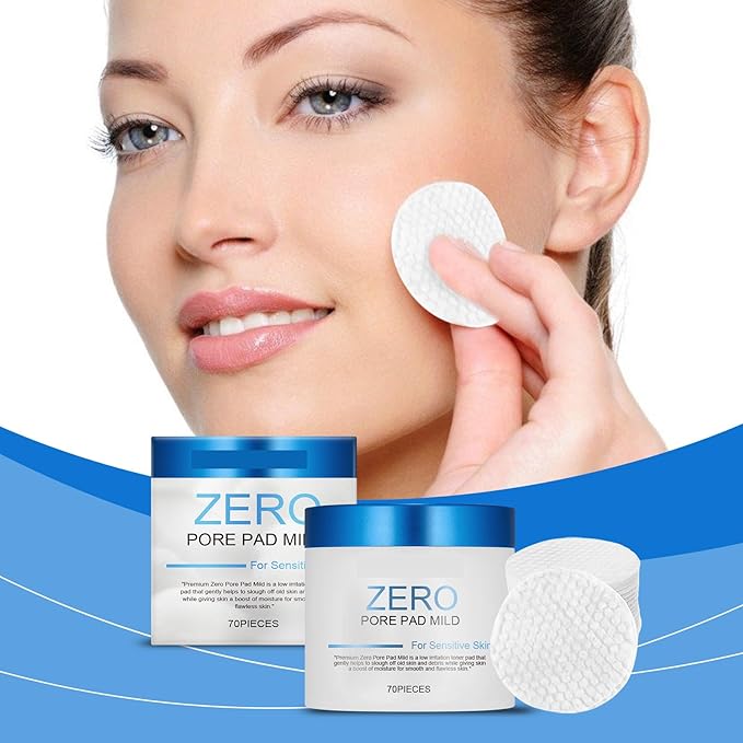 Zero Pore Facial Toner Pads 2.0, Dual-Textured, 4.5% AHA Lactic Acid, 0.45% BHA Salicylic Acid, 70 Count-FemmiqueWomen