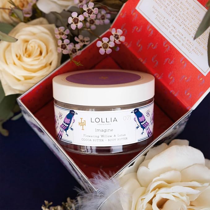 LOLLIA Imagine Body Butter, 5.5 oz. - Flowering Willow & Lotus Fragrance - Shea Butter & Cocoa Butter, Body Lotion for Women, Hydrating & Smooth Body Moisturizer-FemmiqueWomen