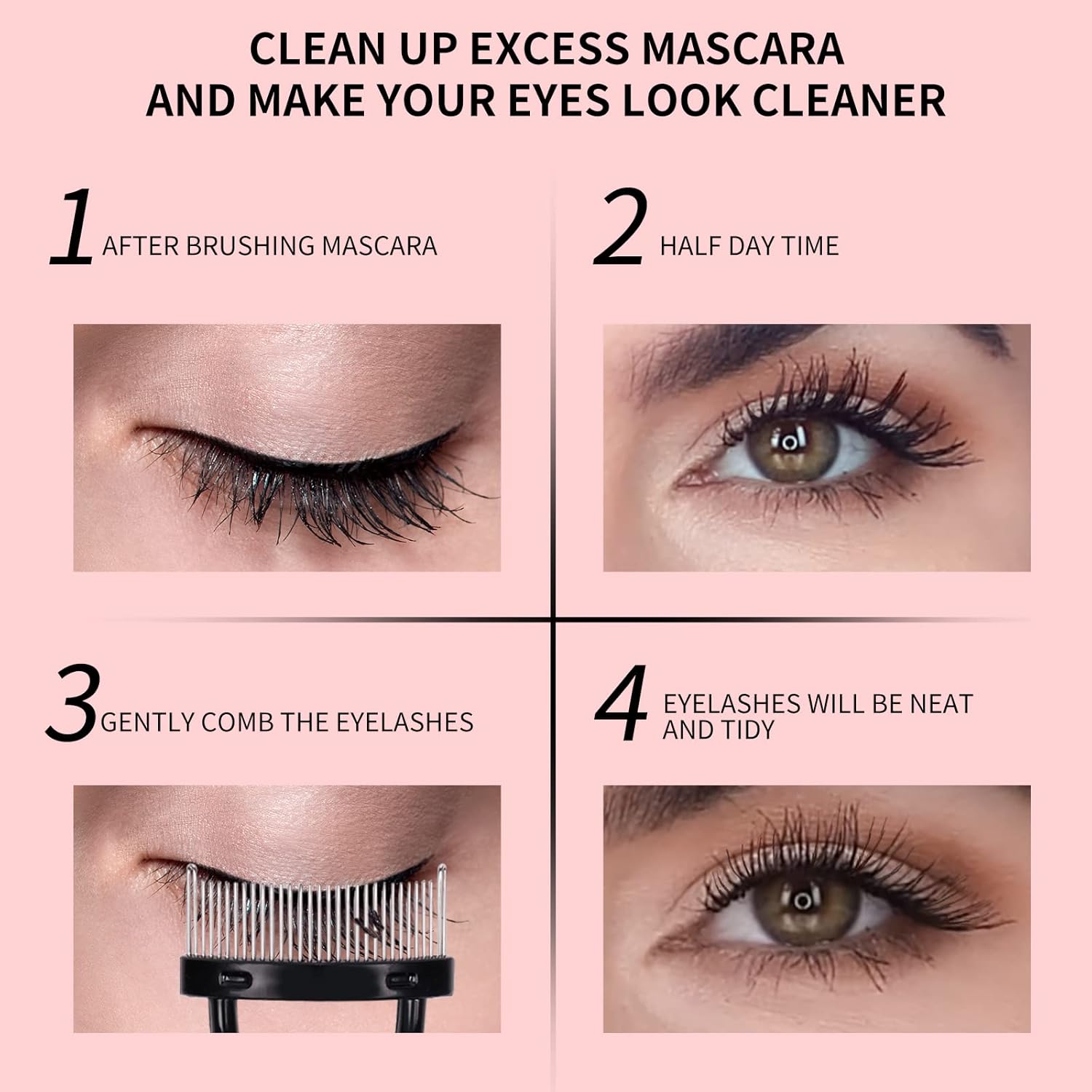 Docolor Eyelash Curler Kit, 4 in 1 Lash Curler Kit, eyelash comb eyelash extension tweezers eyebrow brush and comb with 6 Extra Replacement Refill Pads Eyelash Applicator Makeup Tool-FemmiqueWomen