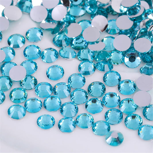 3000 Pieces SS12 3mm Flatback Rhinestones Clear Glass Round Gems Crystals for Nail Art DIY Crafts Clothes Shoes Bags （Crystal Blue）-FemmiqueWomen