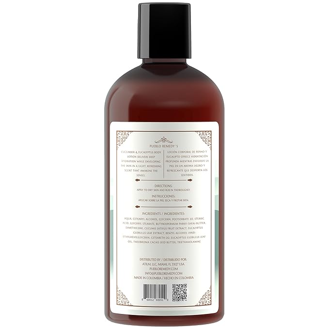 Body Lotion, Cucumber & Eucalyptus – Hydrating & Softening Moisturizer with Shea & Cocoa Butter, Vegan & Cruelty-Free, 16.9 Oz-FemmiqueWomen