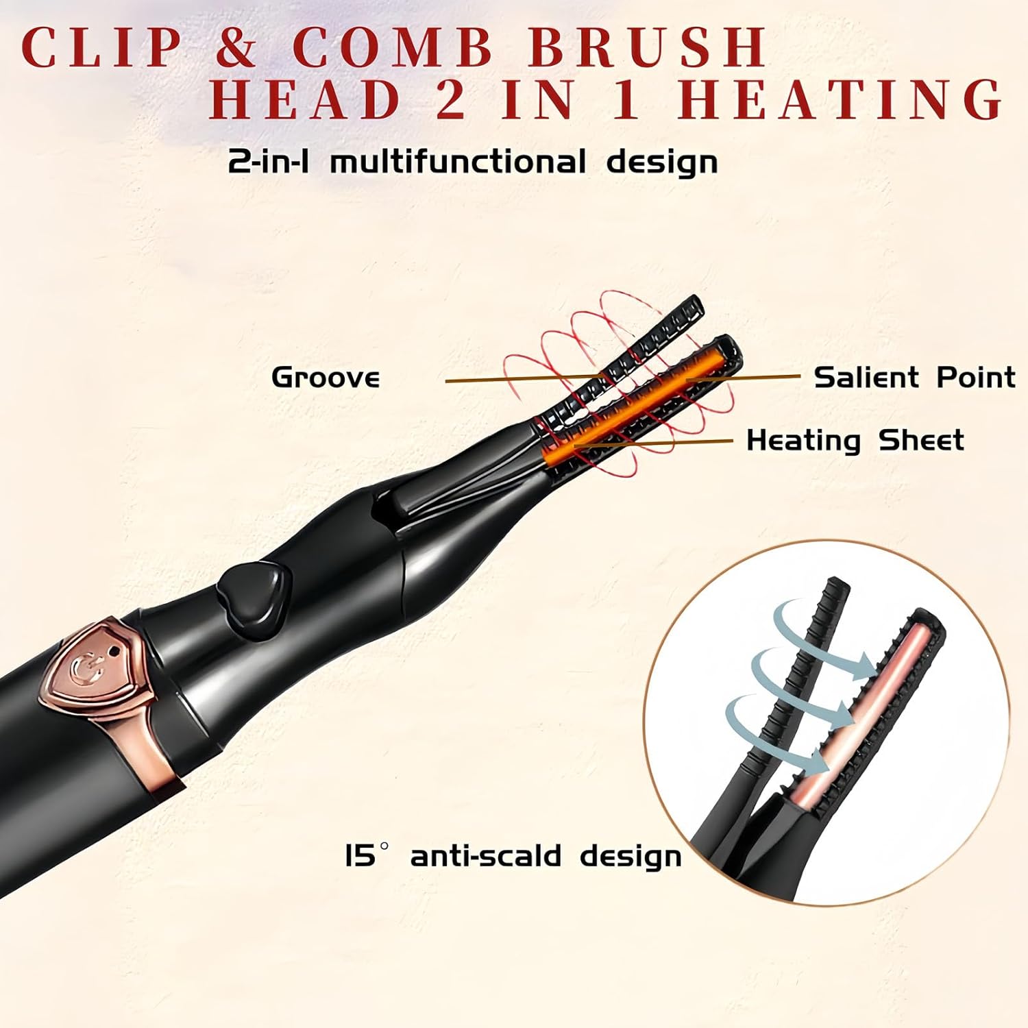 Heated Eyelash Curler - 2 in 1 Clip-Type Eyelash Curlers - Electric Eyelash Curler Rechargeable for 24H Long Lasting, 3 Heating Modes, 8S Fast Heating, Makeup Tool Gifts for Women Girls, Black-A-FemmiqueWomen