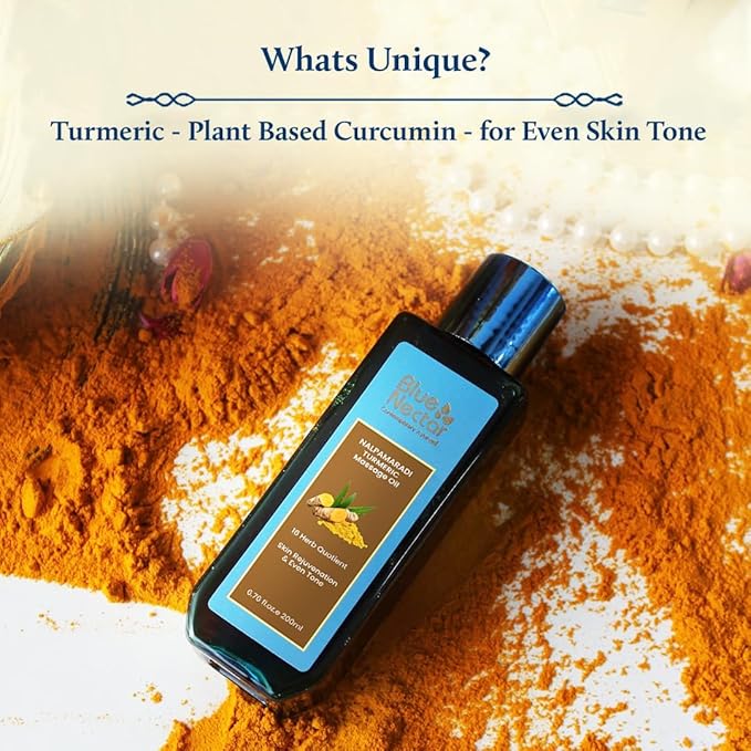 Blue Nectar Nalpamaradi Tailam Skin Radiance Oil with Turmeric | Plant Based Body Oil and Face Oil Infused with Turmeric, Amla and Manjistha (16 Herbs, 3.38 Fl Oz)-FemmiqueWomen