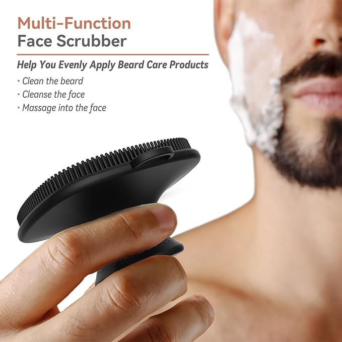 2 Pack Face Scrubber,Silicone Facial Cleansing Brush for Men & Women,Reusable Gentle Facial Waterproof Cleansing Skin Brush Exfoliating Scrubber for Sensitive Skin (Black/Pink)-FemmiqueWomen