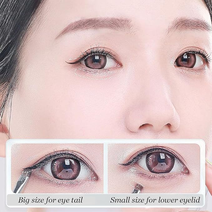 Mini Smudge Brush for Eyeliner,2 PCS Small Smudge Brush for Precision Eyeshadow and Eyeliner,Eyeliner Brush for Powder Gel Cream Liquid Concealer,Eye Makeup Brush Set-FemmiqueWomen