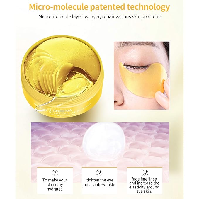 30 Pairs Hyaluronic Acid Collagen Eye Mask,Moisturizing Brightening Eye Mask, Eyes Treatment for Reducing Dark Circles, Lighten Wrinkles Anti-Aging, Fine Lines Eye Bags Puffiness for Women Men-FemmiqueWomen