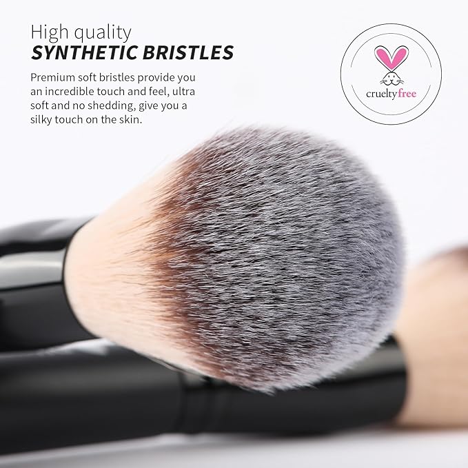 DUcare Powder Brush Foundation Brushes Double Ended Blush Setting Brush for Rounded Taperd Liquid, Cream, Powder,Blending, Buffing-FemmiqueWomen