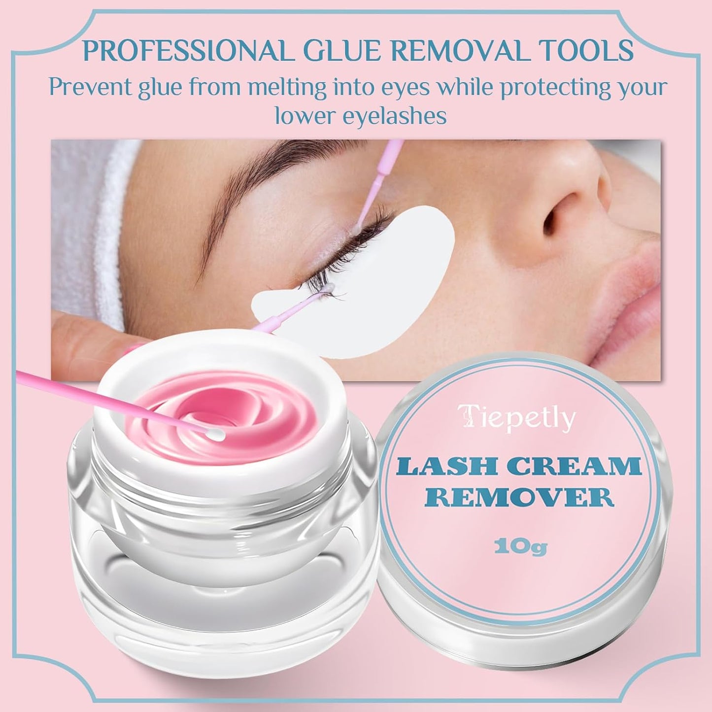 Tiepetly Eyelash Extension Remover, Dissolves Powerful Lash Extension Remover, Low Irritation, for Professional or Salon Use (10 g)-FemmiqueWomen