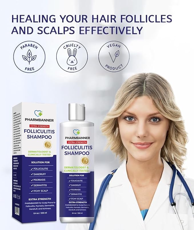 Anti-Fungal Shampoo for Folliculitis, Seborrheic Dermatitis, Scalp Psoriasis - Relieves Itchy & Dry Scalp-FemmiqueWomen