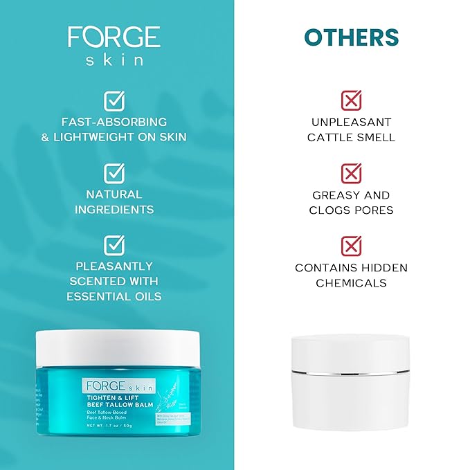 Original Tighten and Lift Cream Beef Tallow for Skin Women |Grass Fed Beef Tallow and Honey Balm for Face | Under Eye Firming Cream Tightening Lifting Sagging Skin Beef Tallow Moisturizer-FemmiqueWomen