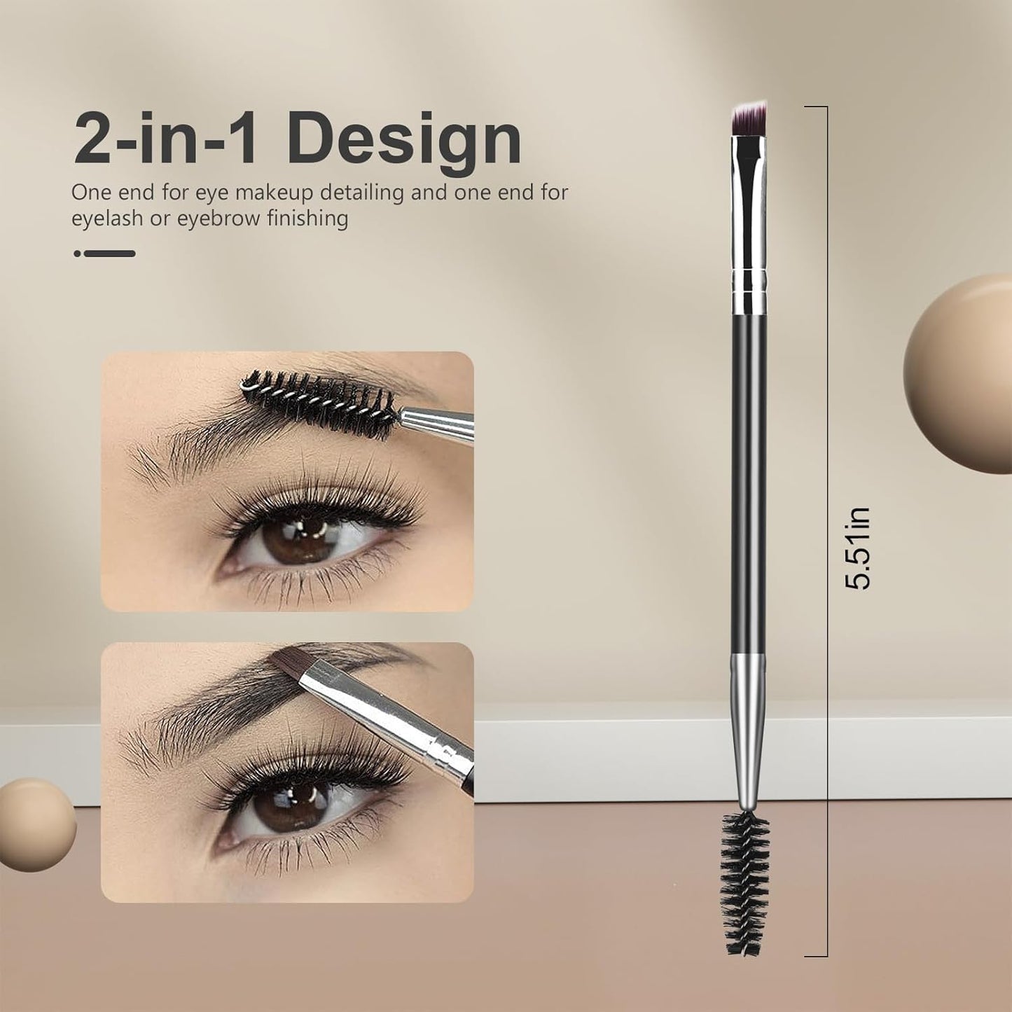 Eyelash Comb Lash Separator Tool Brow Brush & Lash Spoolie Professional Eye Makeup Tools (4 Pieces Set)-FemmiqueWomen