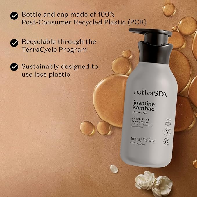 Nativa SPA by O Boticario Jasmin Sambac Anti-Stress Body Lotion, Fragranced Moisturizer Enriched with Purified Quinoa Drops to Boost Hydration, 13.5 Ounce (400ml)-FemmiqueWomen