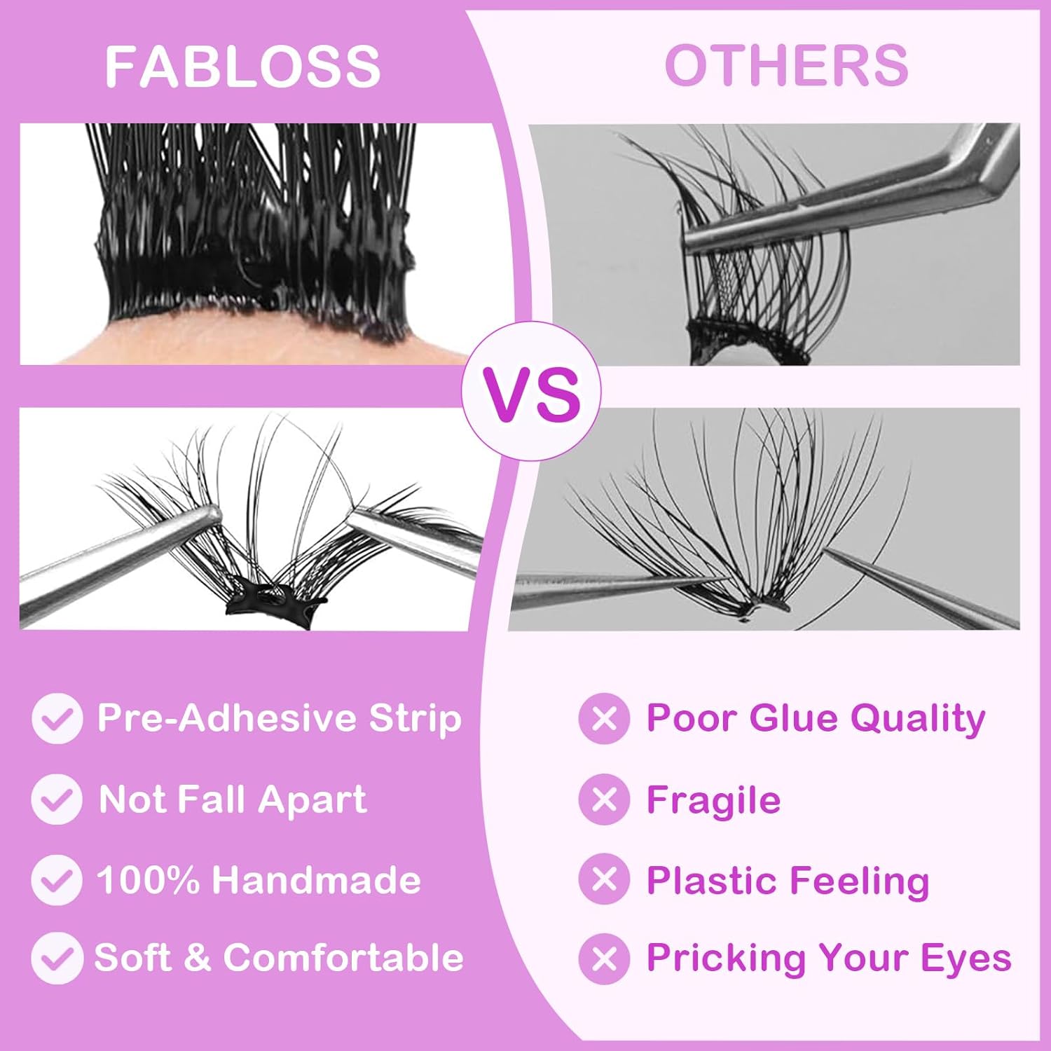 Self Adhesive Eyelashes Kit 80Pcs D Curl Press on Lashes Reusable Self Adhesive Lashes No Glue No Remover Needed DIY Lash Extension Kit with Tweezers for Beginners(10-16mm)-FemmiqueWomen