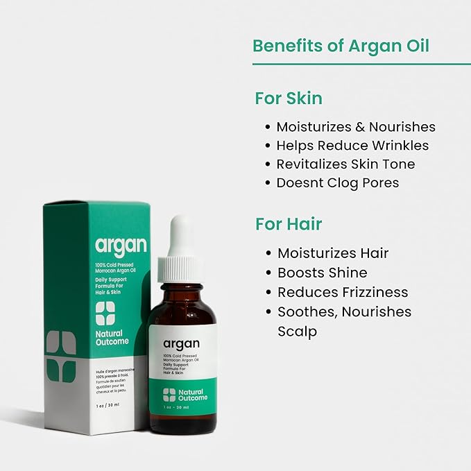 Argan Oil 100% Pure Moroccan Cold-Pressed Face, Body and Hair Lightweight Oil for Moisturizing, Hydrating & Skin Nourishment, 1 oz-FemmiqueWomen