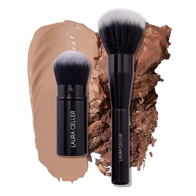 LAURA GELLER NEW YORK Blending Beauties Two-Piece Makeup Brush Gift Set for Powders and Foundation-FemmiqueWomen