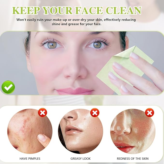 1000pcs Oil Blotting Sheets for Face, Blotting Paper for Oily Skin, Clean and Clear Oil Absorbing Sheets-FemmiqueWomen