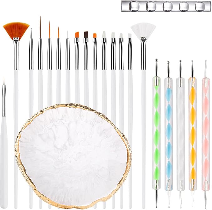 22 Pack Resin Art Palette, Makeup Mixing Palette, Gold Edge Nail Art Tool Gel Design Nail Art Makeup Mixing Tray DIY-FemmiqueWomen