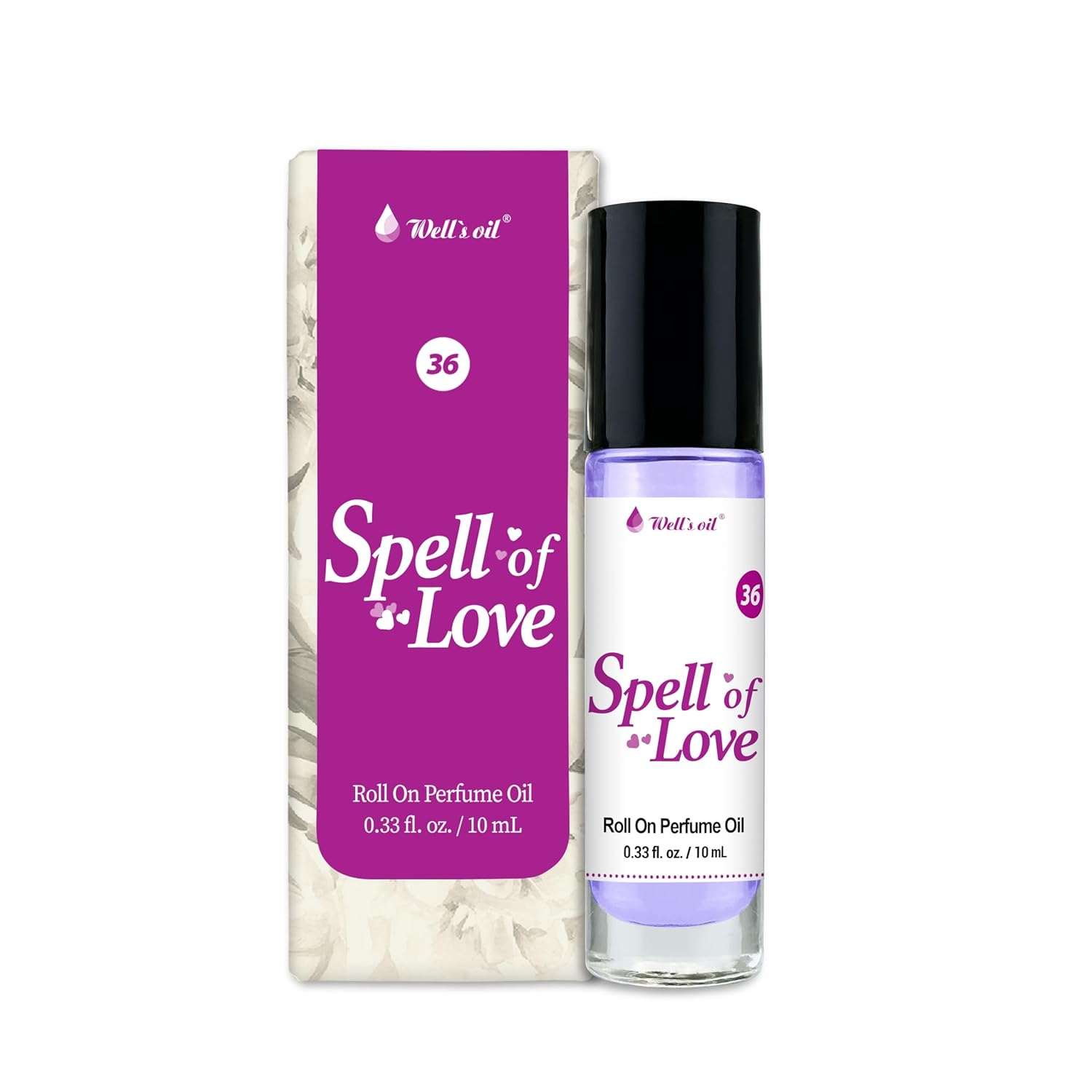 Well's Oil Roll-On Perfume Oil (Spell of Love) | Notes of Fresh Peach and Cherry Blossom | Long-Lasting | Paraben-Free | 0.33 Fl Oz / 10 ml-FemmiqueWomen