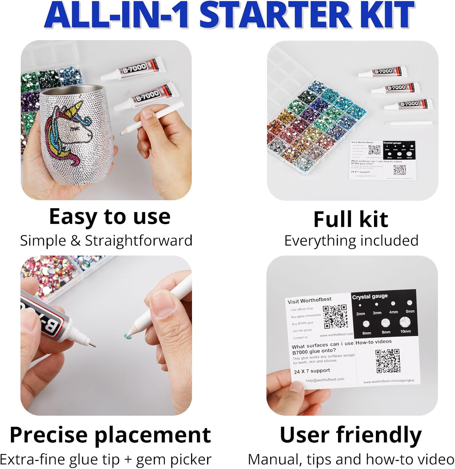 30000Pcs Resin Rhinestones for Crafting Bedazzling, Blue Flatback Gems Crystal for Crafts Clothing Clothes Shoes Fabric Tumblers Cups, Bling Dark Royal Navy Blue Flat Back Jewels with b7000 Glue-FemmiqueWomen