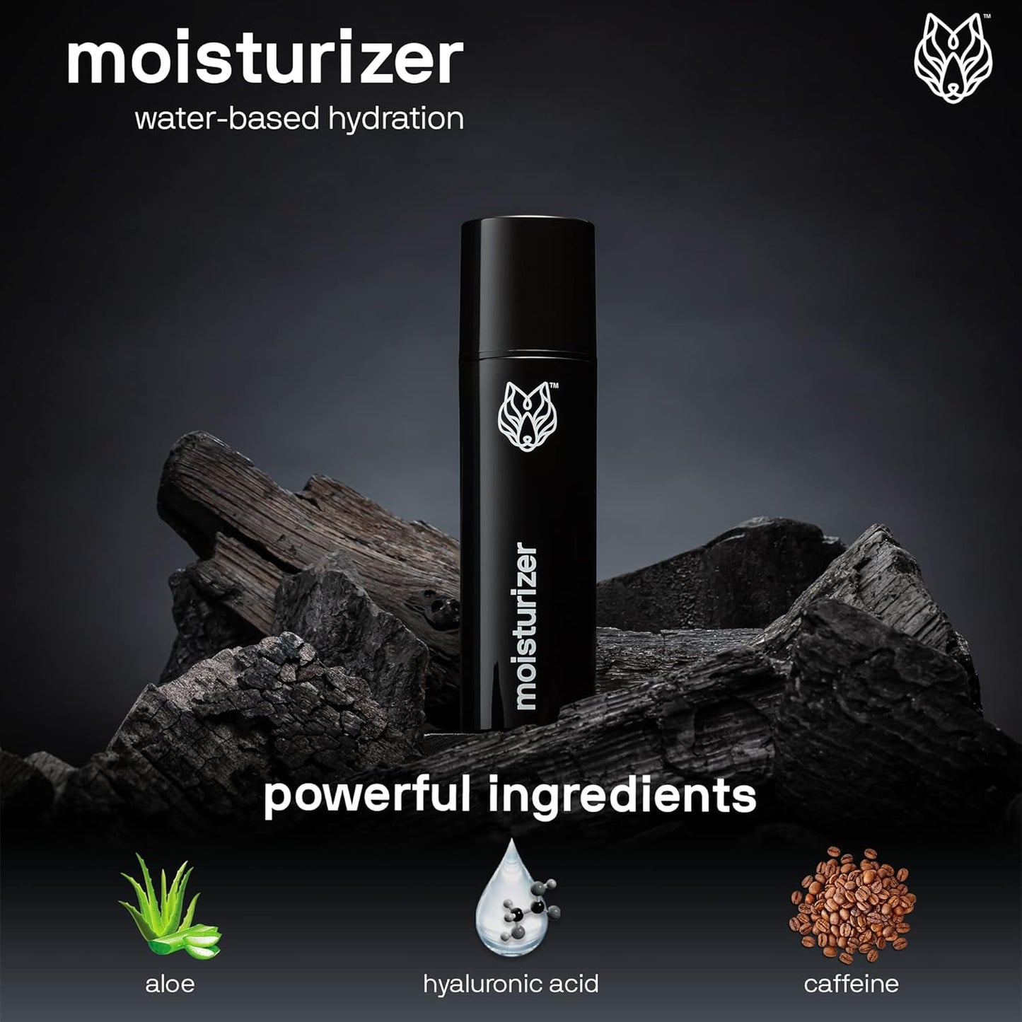 Black Wolf - Men’s Face Moisturizing Gel- 1.7 Fl Oz- Hyaluronic Acid and Aloe Vera Hydrate Your Skin and Leave It Feeling Smoother- Great for Oily Skin- Sulfate, & Cruelty Free, for Dry Skin-FemmiqueWomen