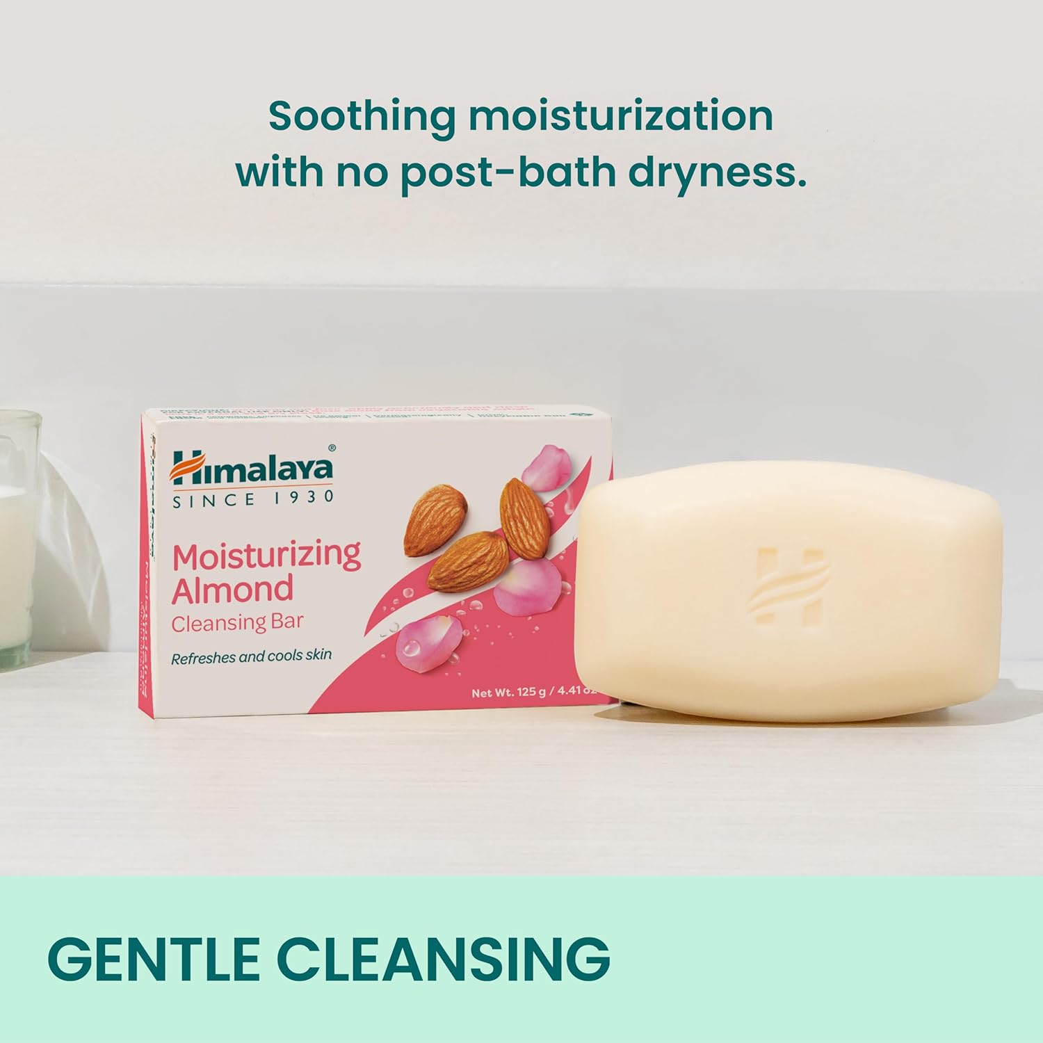 Himalaya Moisturizing Almond Cleansing bar, Body Soap for Soft and Healthy-Looking Skin 4.41 oz/125 g, 6 Pack-FemmiqueWomen