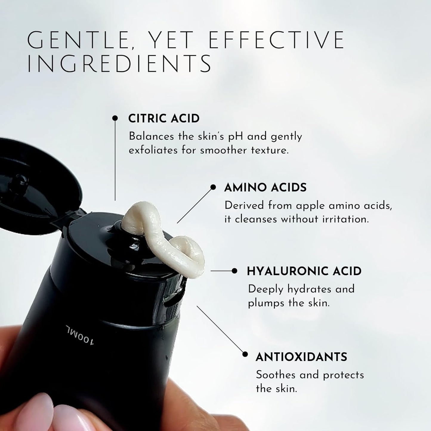 Monopoli Skin Amino Acid Gentle Cleanser | Soft, Refreshed, and Conditioned Skin | Apple-Derived Amino Acids | Gentle Cleansing for Sensitive Skin Types | Single 100g-FemmiqueWomen