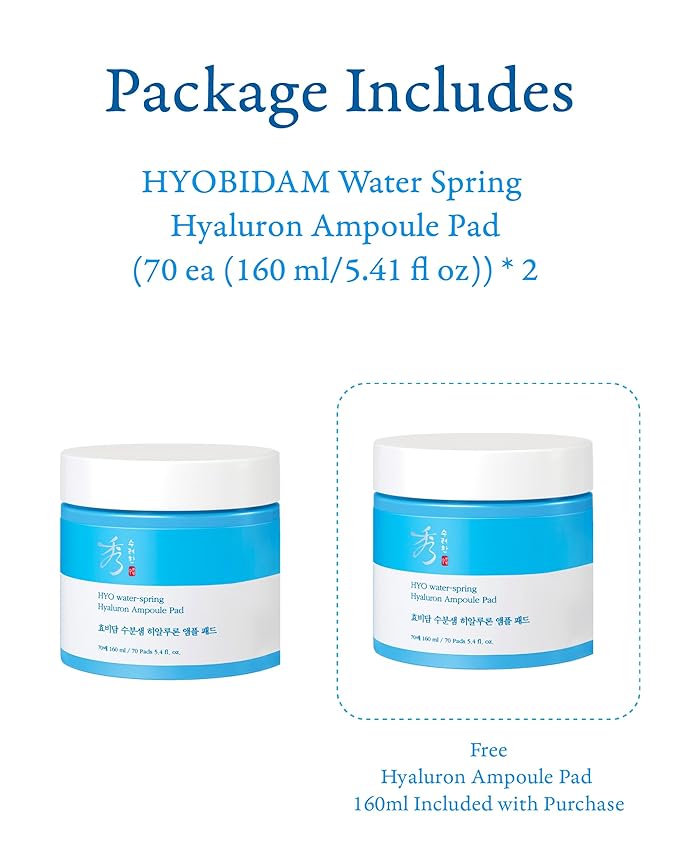 Sooryehan HYOBIDAM Cotton Facial Toner Pads (160 ml/5.41 fl oz * 2 ea) - Gentle Daily Toner Pads for Soothing, Moisturizing, and Exfoliating. Hyaluronic Acid. Korean Skin Care-FemmiqueWomen