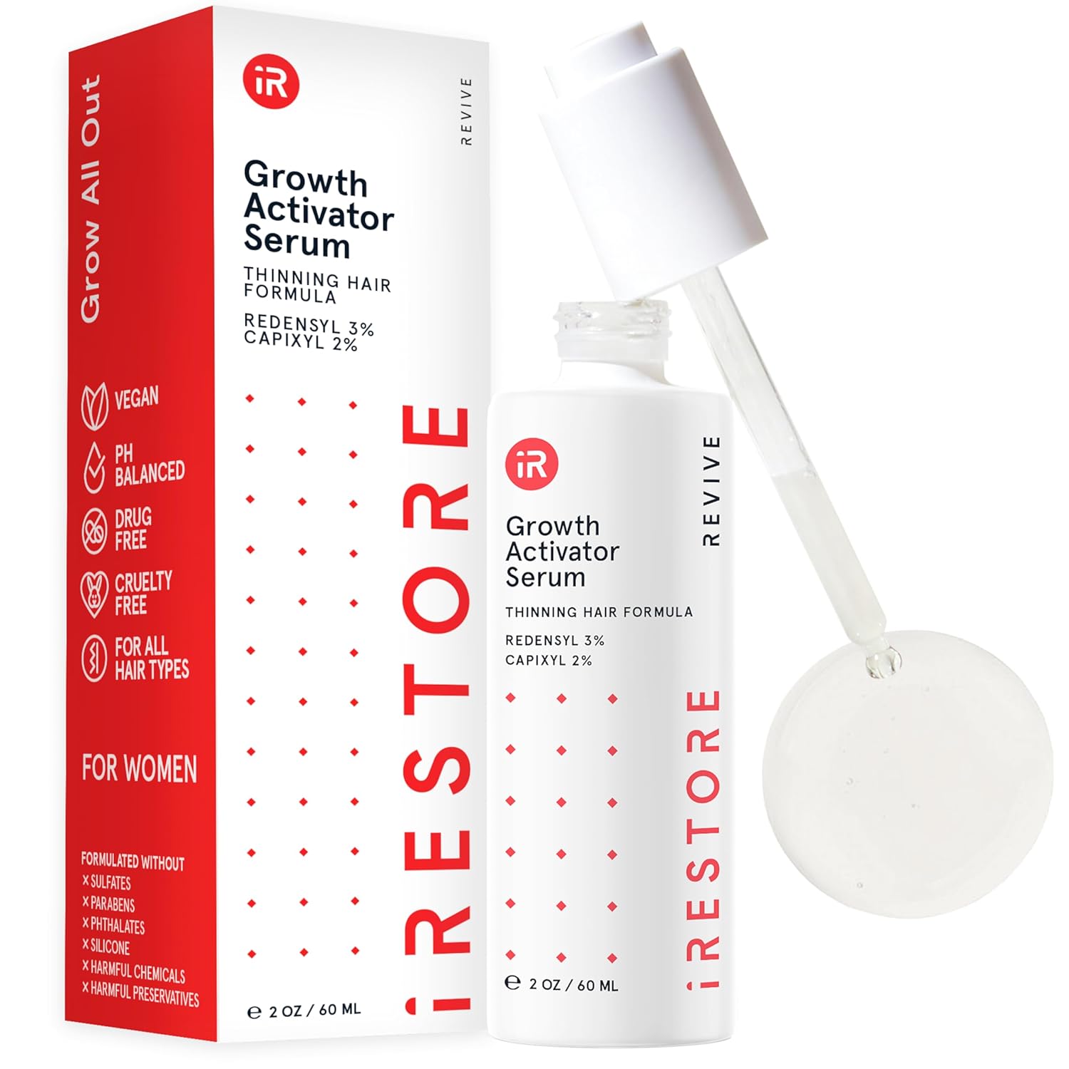 iRESTORE Scalp Serum | Hair Growth Serum for Women Men | Best for Hair Loss Hair Thinning | Aids Regrowth with Redensyl Capixyl & Biotin | Hydrates Scalp for Visibly Thicker Fuller Hair - 2 Fl Oz-FemmiqueWomen