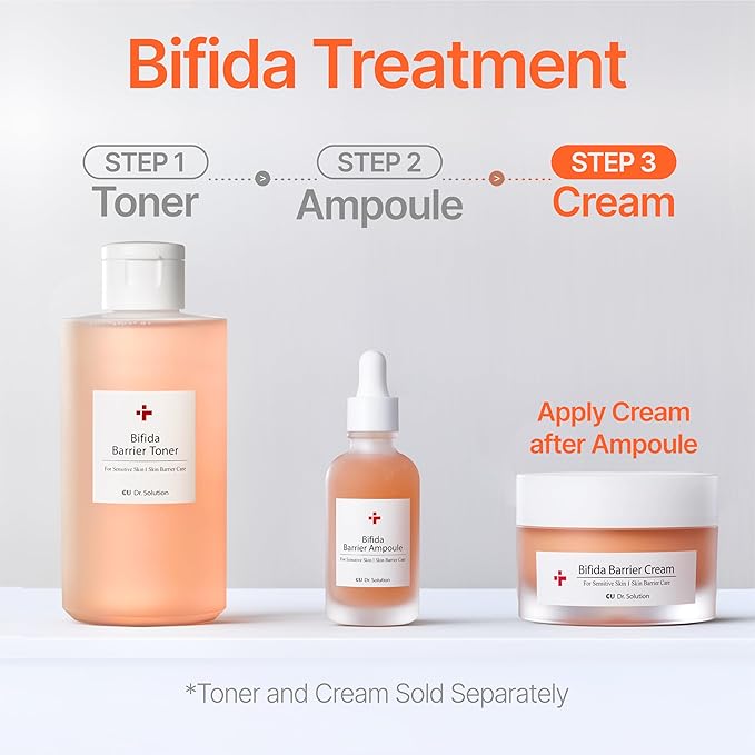 Bifida Barrier Cream, Moisturizing CUSKIN Korean Moisturizer Skincare with Ceramide NP, Squalane, and Hyaluronic Acid for Hydration and Skin Elasticity, 50ml (1.69 Fl. Oz.)-FemmiqueWomen