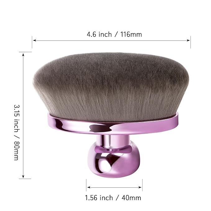 Extra Large Body Makeup Brush For Self Tanner, Leg Makeup &Bronzer Blend,116mm Oval-headed Kabuki Brush Provides More Even &Pretty Application, Sunscreen Face& Back Makeup Brush, Wet&Dry Use- Purple-FemmiqueWomen