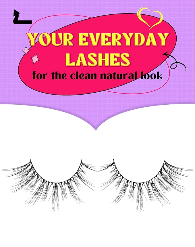 Onlyall Wispy Lashes - Natural Flared False Eyelashes, Soft Fluffy, 7 Pairs DK56-FemmiqueWomen