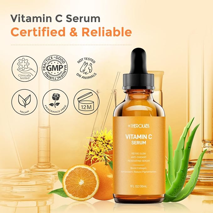 2 Packs Vitamin C Serum for Face –Anti Aging Face & Eye Serum, Hyaluronic Acid, Reduce Fine Lines, Dark Spots and Wrinkle-FemmiqueWomen