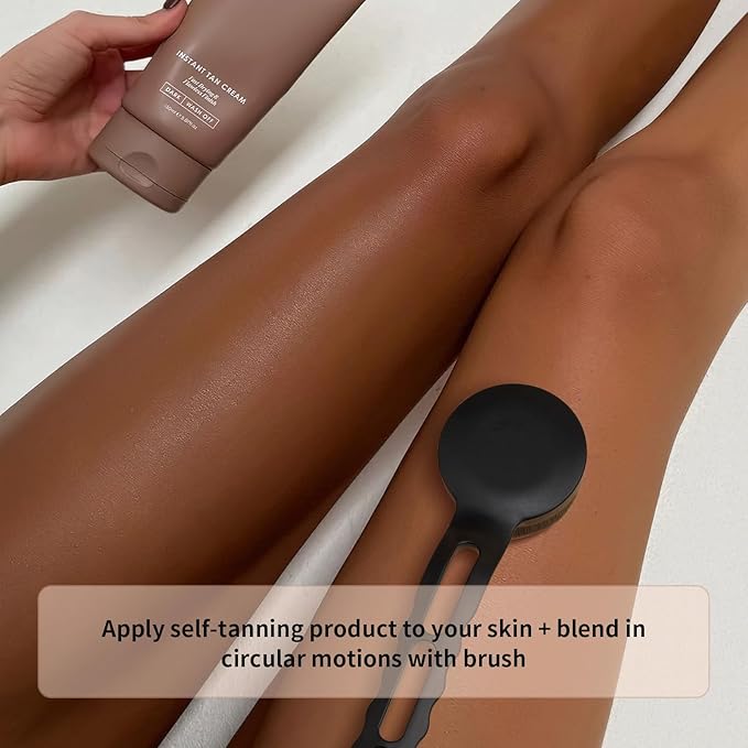 docolor Self Tanner Back Applicator, Plastic Long Handle Back Tanning Applicator Large Body Makeup Brush Vegan & Cruelty Free Self Tanner Brush For Self Tanner, Sunscreen, Bronzer, Foundation-FemmiqueWomen