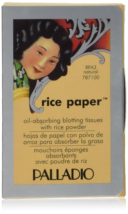 Palladio Rice Paper Facial Tissues for Oily Skin, Face Blotting Sheets Made from Natural Rice, Oil Absorbing Paper with Rice Powder, 2 Sided, Instant Results, Natural, 40 Count, Pack of 1-FemmiqueWomen