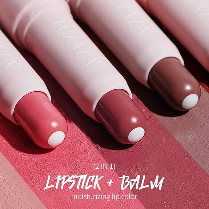 2PCS Tinted Lip Balm Chapstick with Color, Natural Semi - Gloss Finish, Hydrating/Coloring 2 in 1 Moisturizer Lip Stick for Girls & Women #04＋#05-FemmiqueWomen